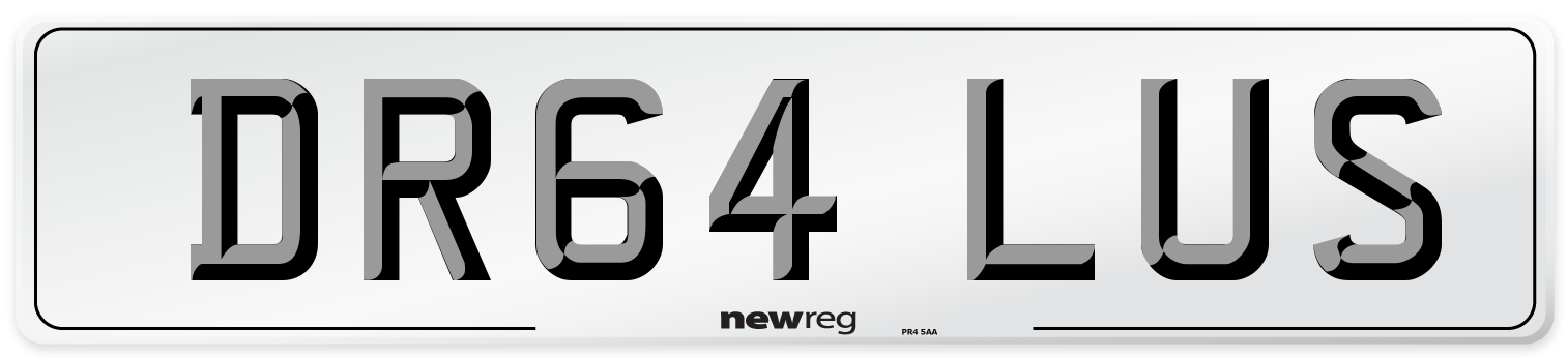 DR64 LUS Number Plate from New Reg